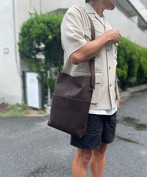 MR.OLIVE E.O.I / WATER PROOF WASHABLE LEATHER / 2WAY TOTE & SHOULDER BAG ミスターオリーブ イーオーアイ/ウォータープルーフウォッシャブルレザー/2ウェイ トート&ショルダー